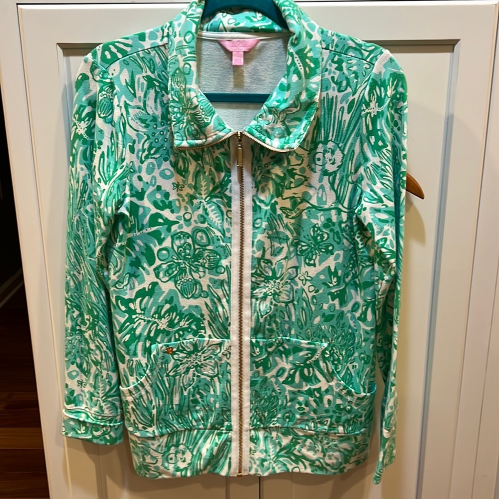 Lillyย Pulitzer Zip Up Jacket monkey butterfly panther leopard Motherโs Day
